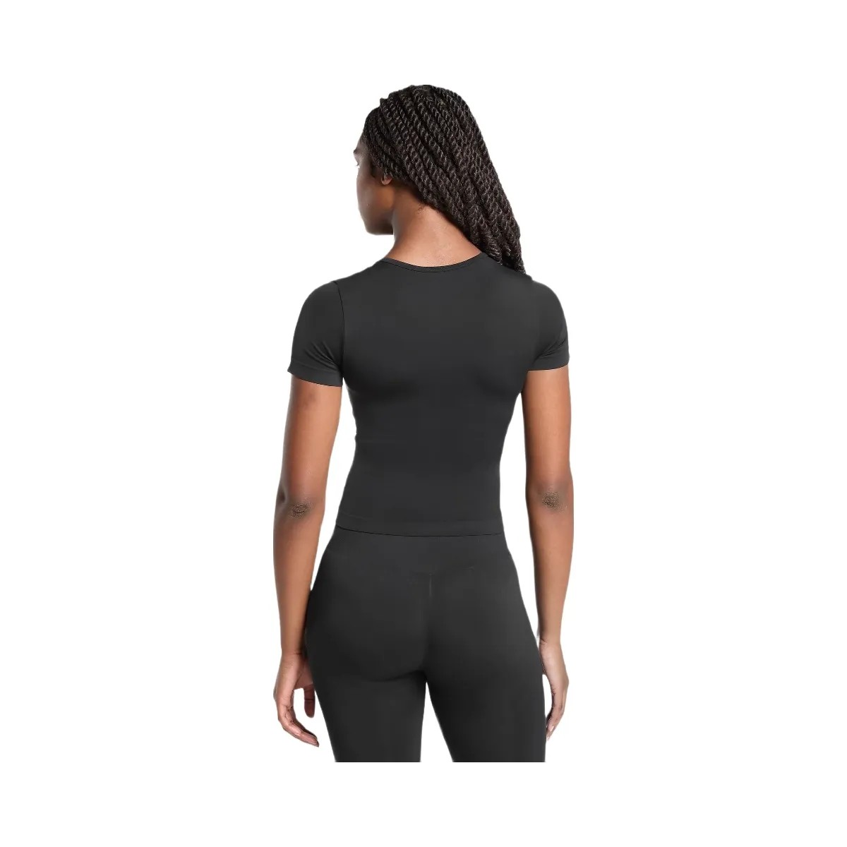 Gymshark Everyday Seamless Tight Fit Crew Neck Tee - Black - HypeFly India View 2
