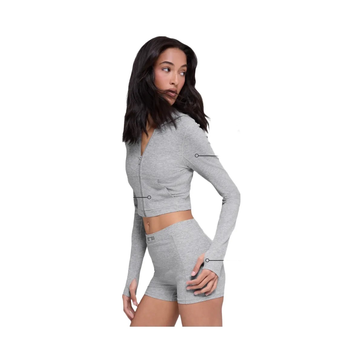 Alo Women's soft Sincere Fitted Jacket - Athletic Heather Grey - HypeFly India View 2