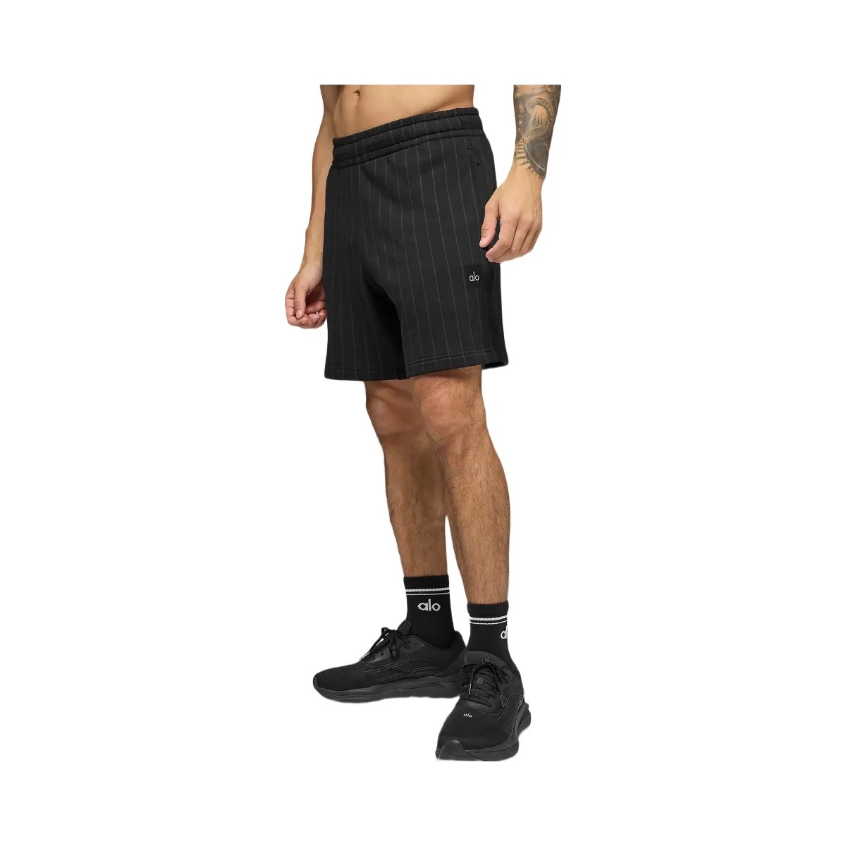 Alo Men's 7" Pinstripe Short - Black Pinstripe - HypeFly India View 5