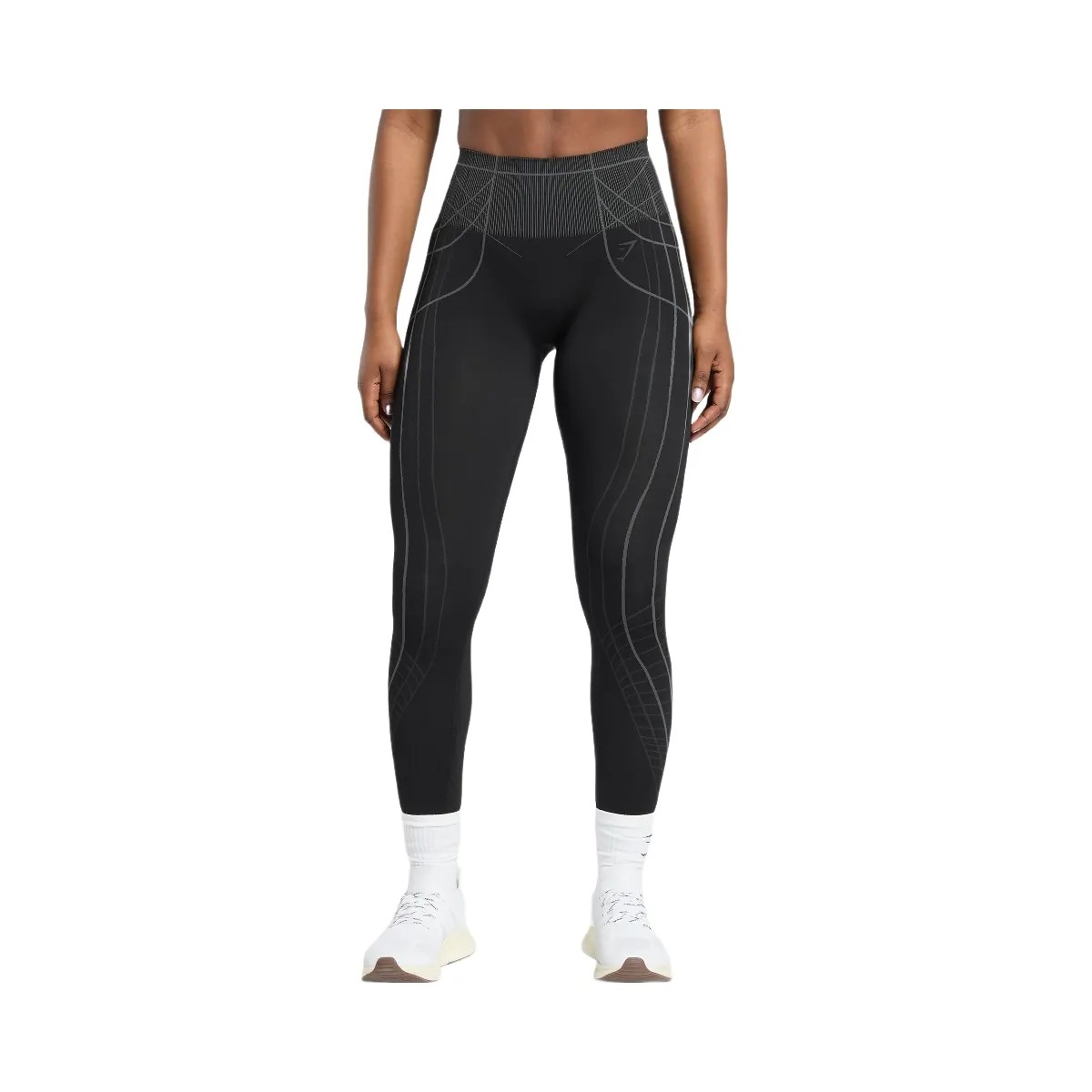 Gymshark Apex Seamless Leggings - Black/Graphite Grey - HypeFly India View 1