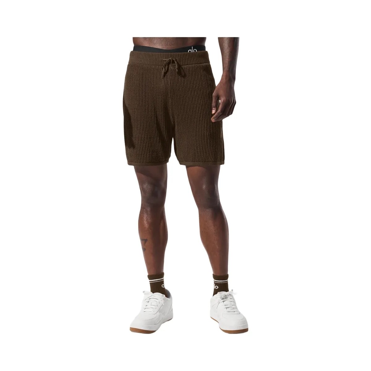 Alo Men's Open-Knit Short - Espresso - HypeFly India View 4