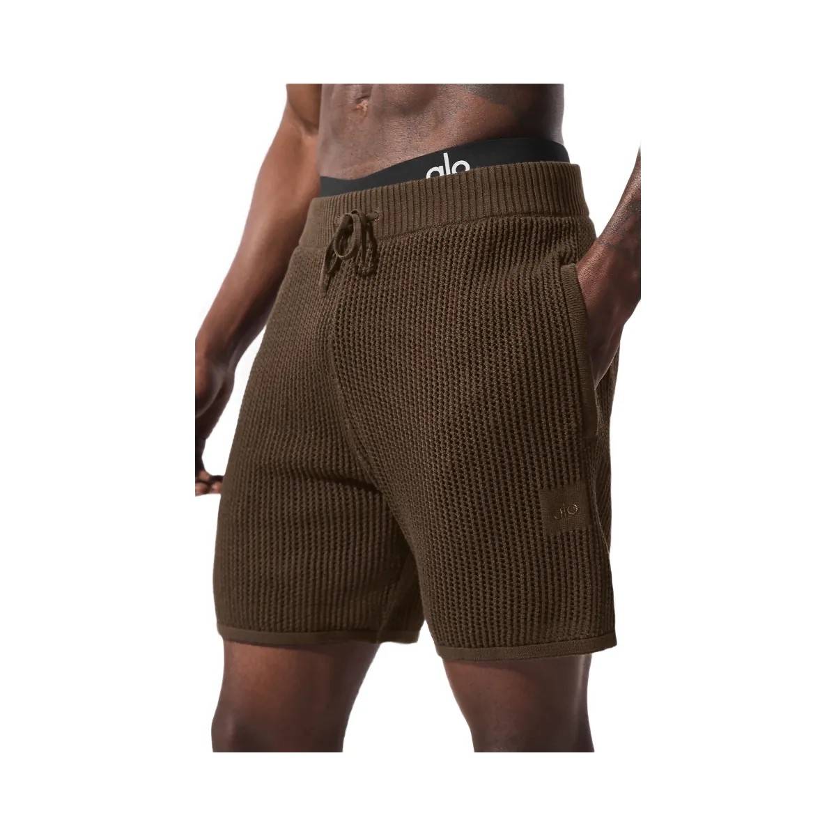 Alo Men's Open-Knit Short - Espresso - HypeFly India View 2