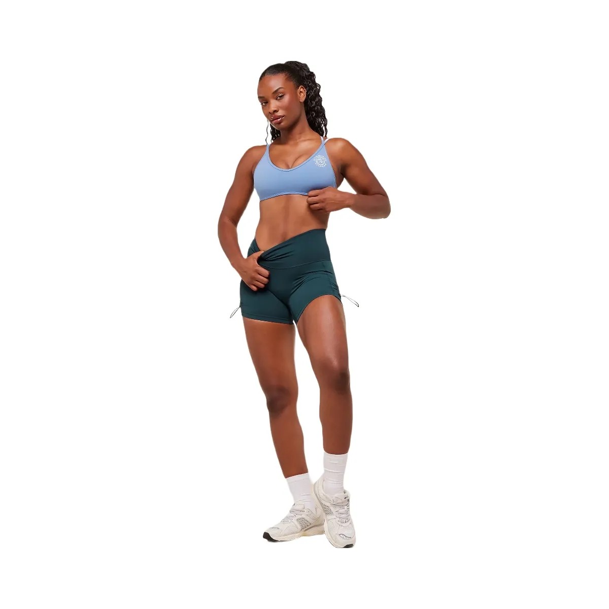 Gymshark Legacy Logo Tight Shorts - Deep Petrol Blue - HypeFly India View 2