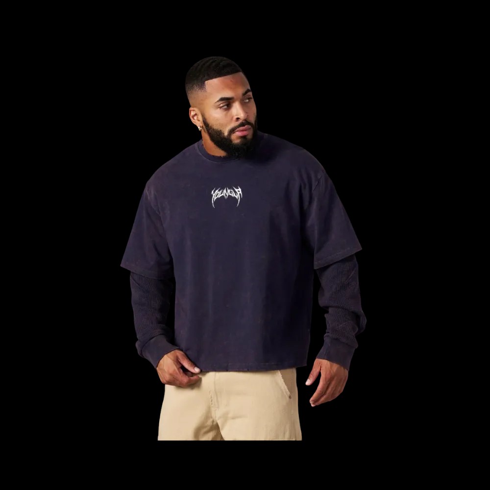 YoungLA Shadow Twofer Long Sleeves Purple Wash - HypeFly India View 1