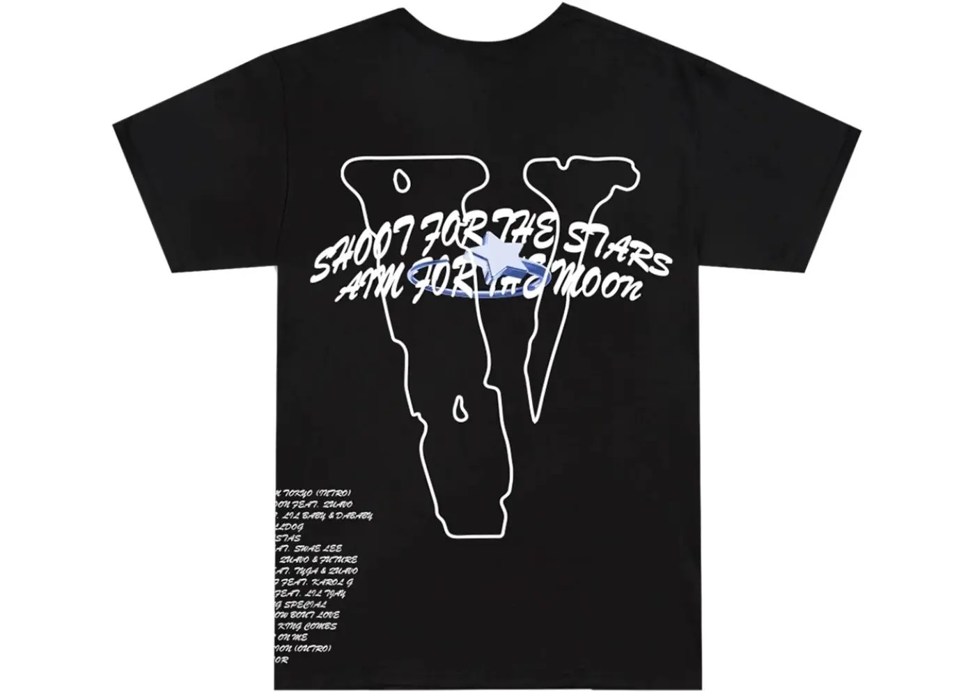 VLone x Pop Smoke Tracklist Tee Black - HypeFly India View 1