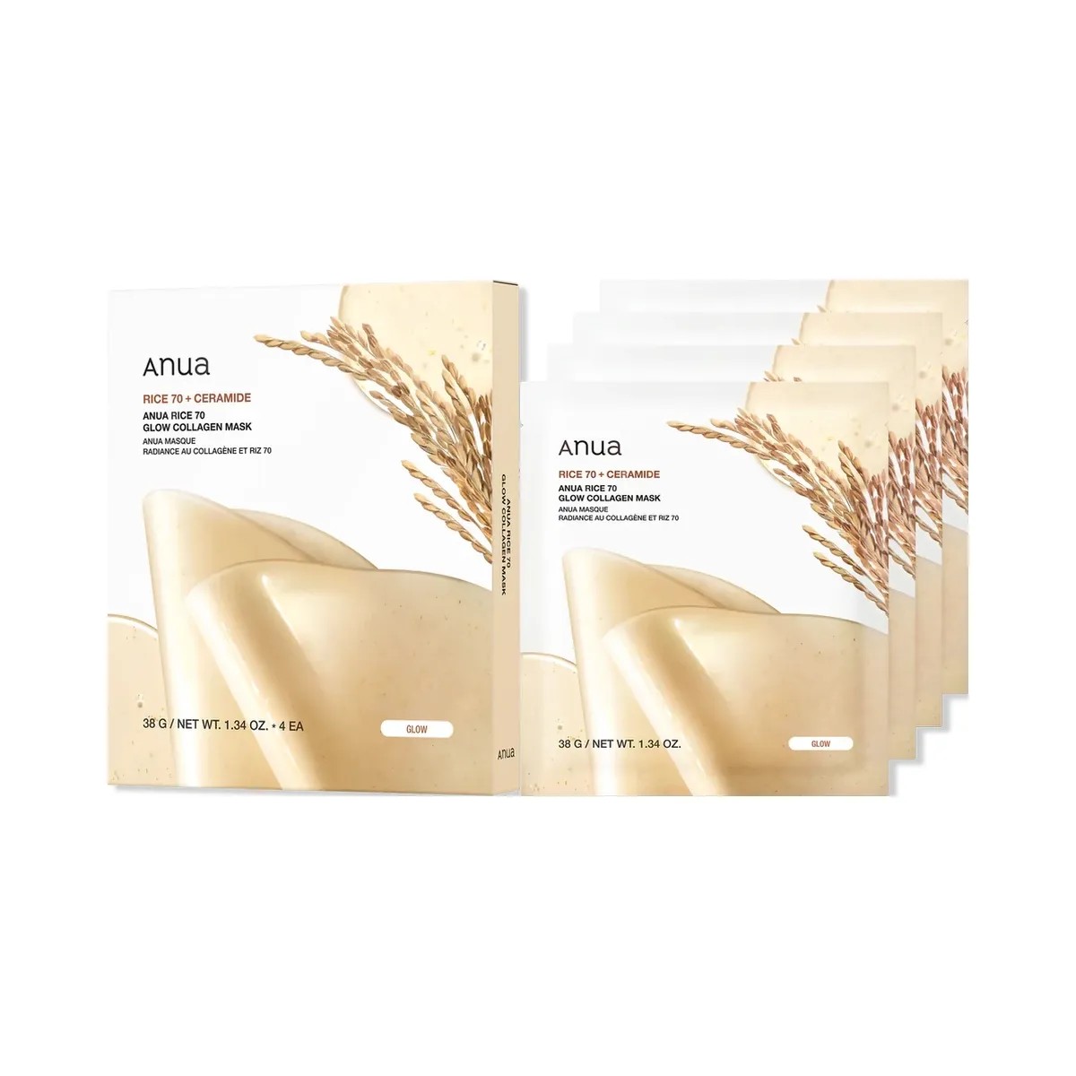 ANUA Rice 70 Glow Collagen Mask - HypeFly India View 1