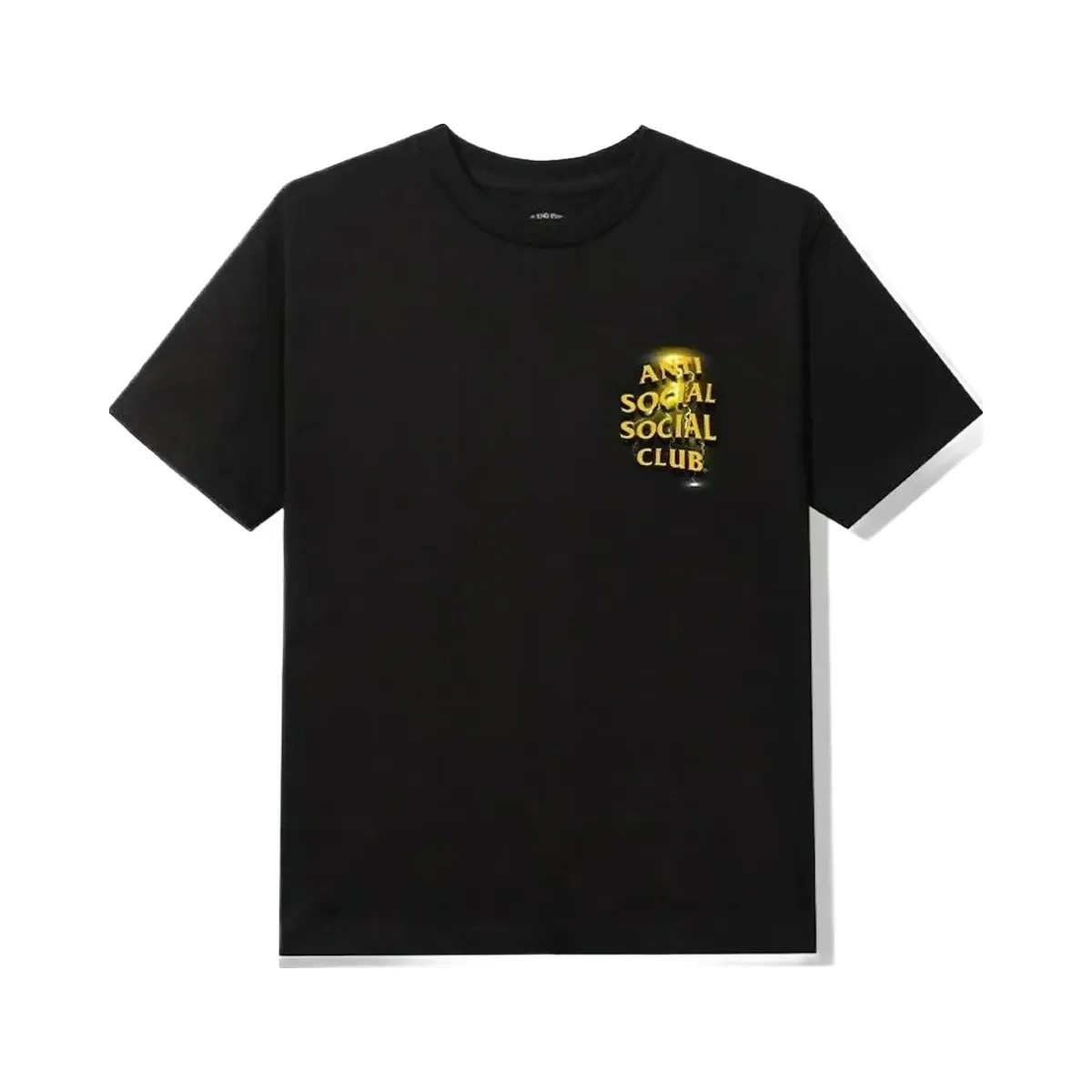 Assc Anti Social Social Club Yellow Lightning Twister Logo Twista Black T-Shirt - HypeFly India View 2
