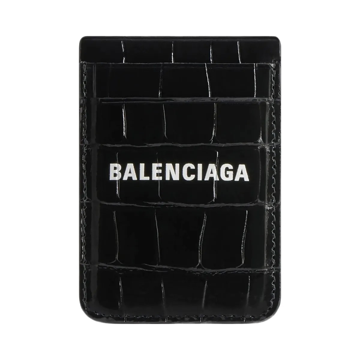 Balenciaga Crocodile Embossed Cash Magnet Card Holder - HypeFly India View 1