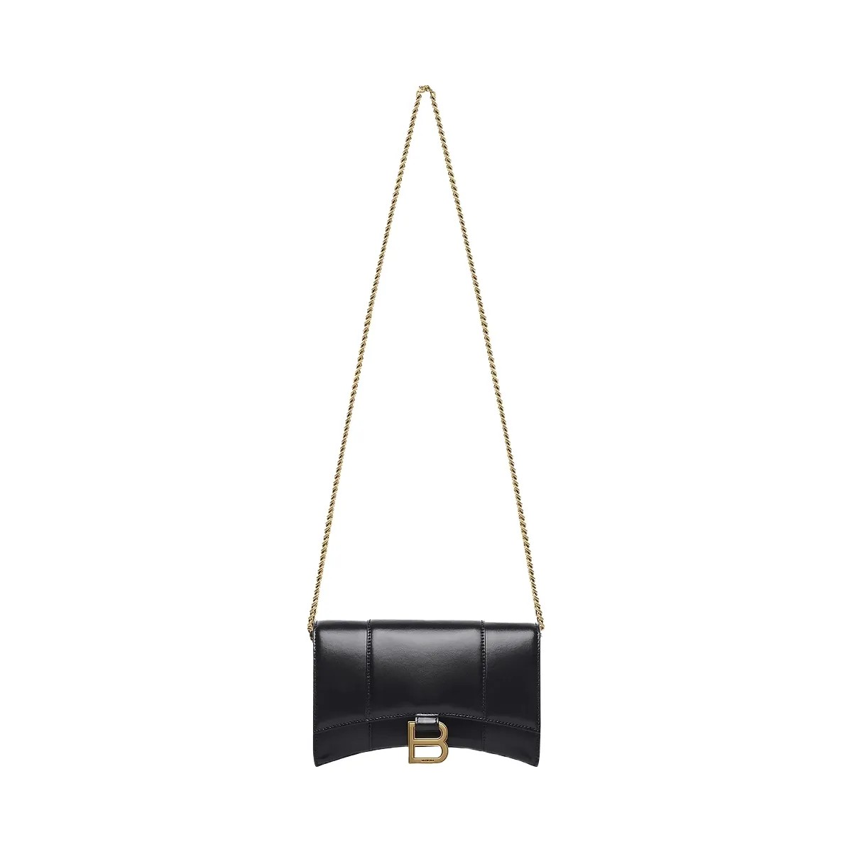 Balenciaga Hourglass Box Leather Wallet on Chain - HypeFly India View 1