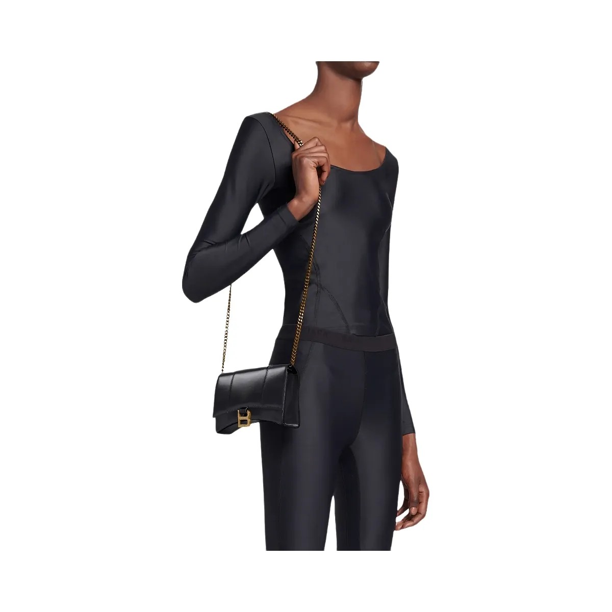 Balenciaga Hourglass Box Leather Wallet on Chain - HypeFly India View 2