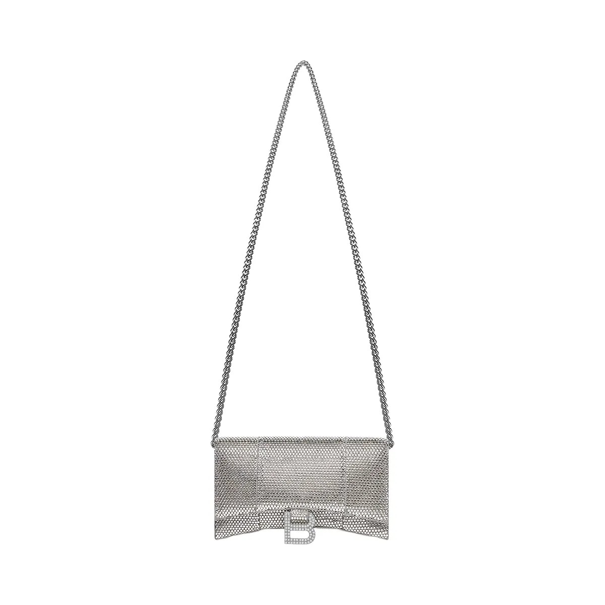 Balenciaga Hourglass Wallet On Chain With Rhinestones - HypeFly India View 1