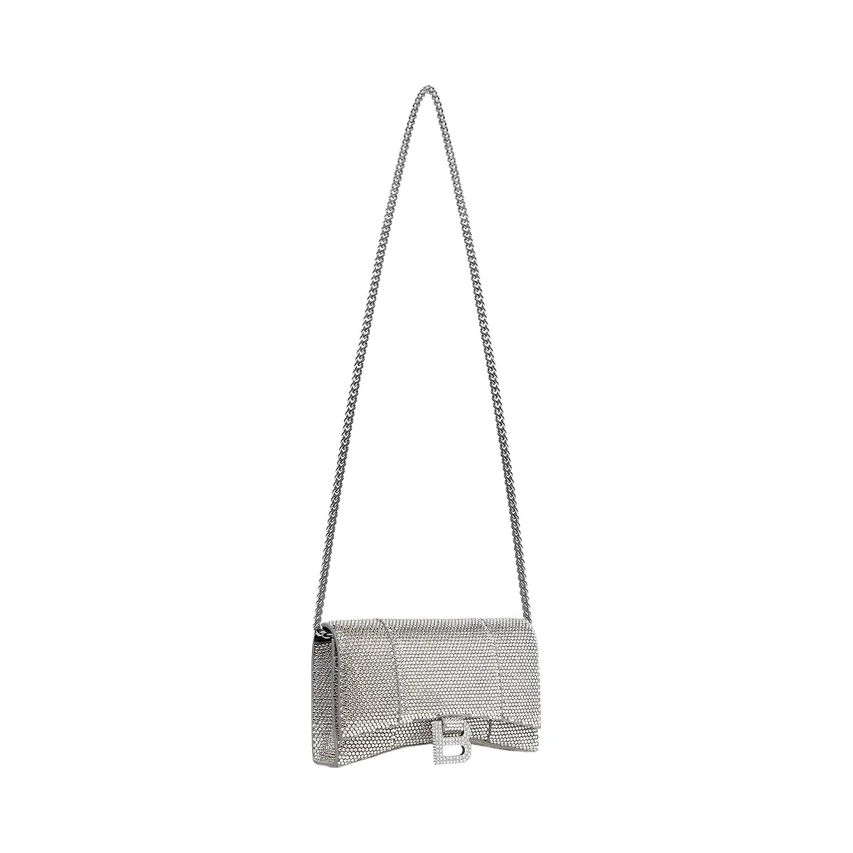 Balenciaga Hourglass Wallet On Chain With Rhinestones - HypeFly India View 2