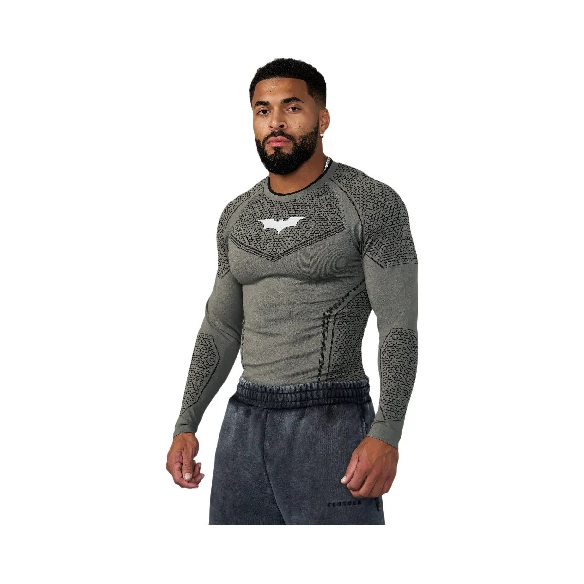 YoungLA Batman Compression Longsleeves 'Dark Grey' - HypeFly India View 1