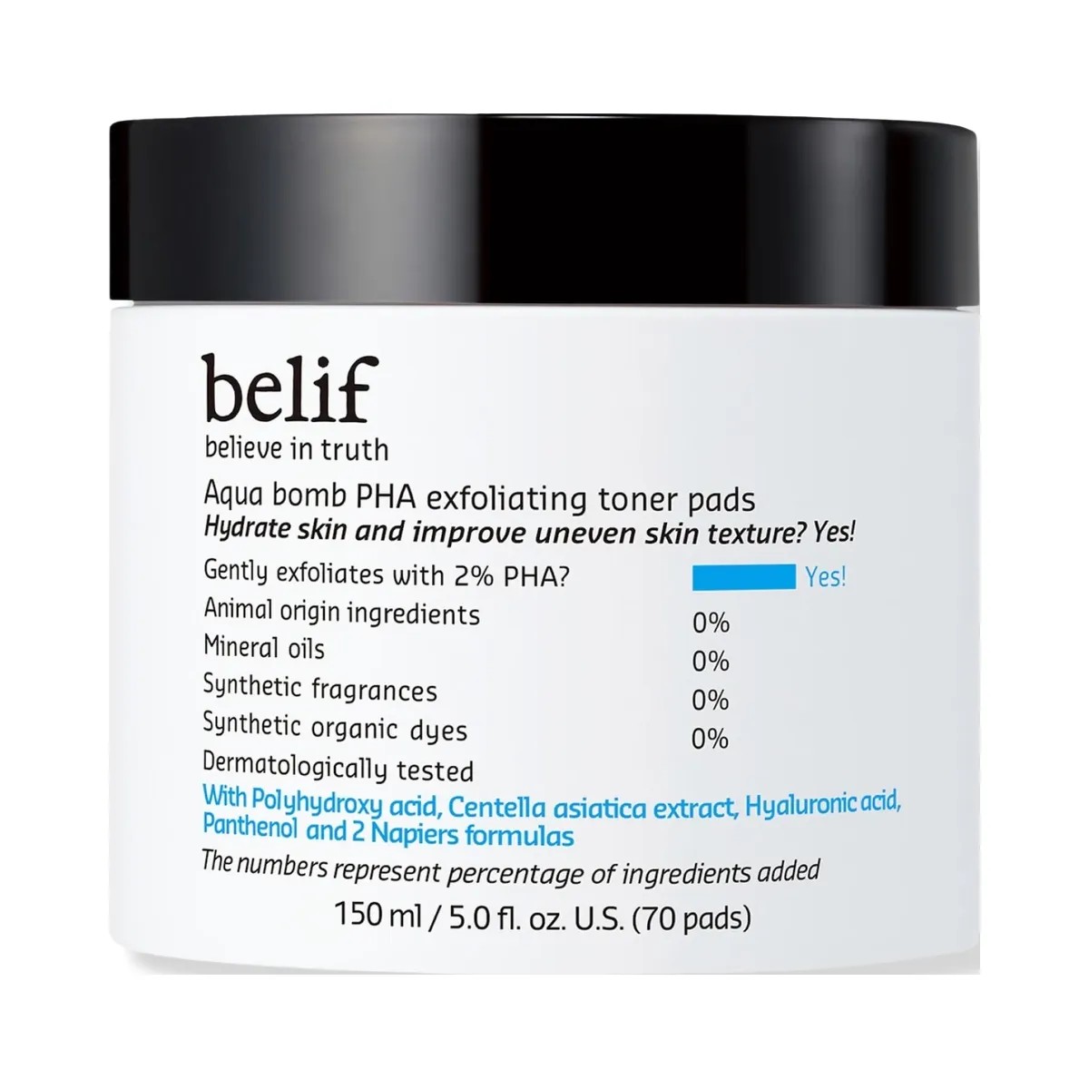 belif Aqua Bomb PHA Exfoliating Toner Pads - HypeFly India View 1