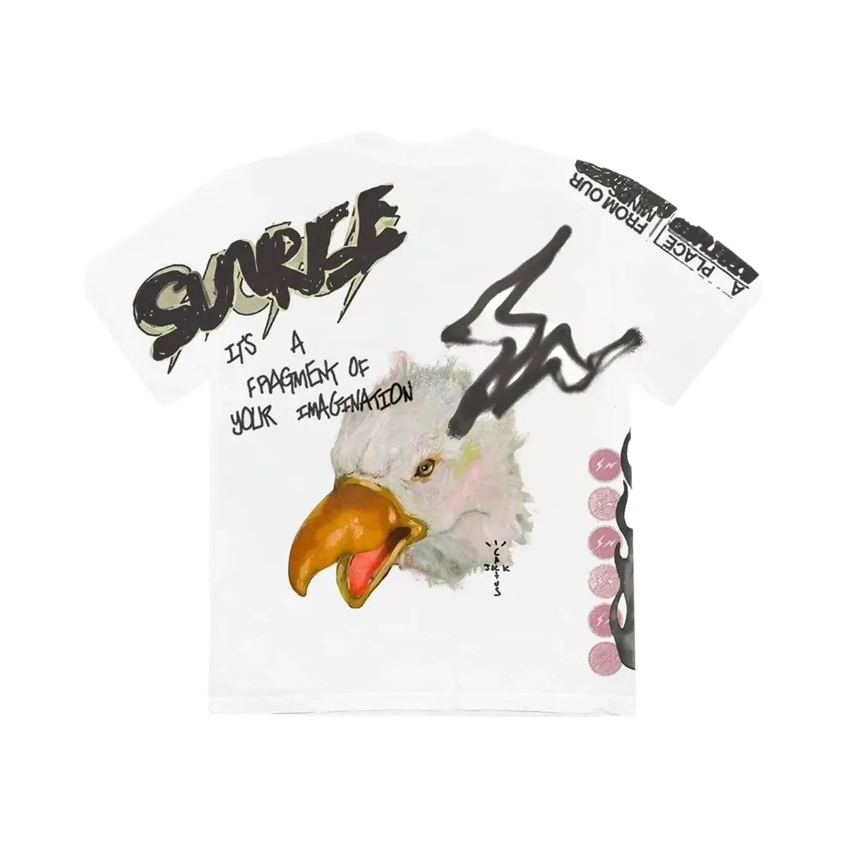 Cactus Jack Mens Cactus Jack By Travis Scott For Fragment Sunrise T-Shirt - HypeFly India View 2