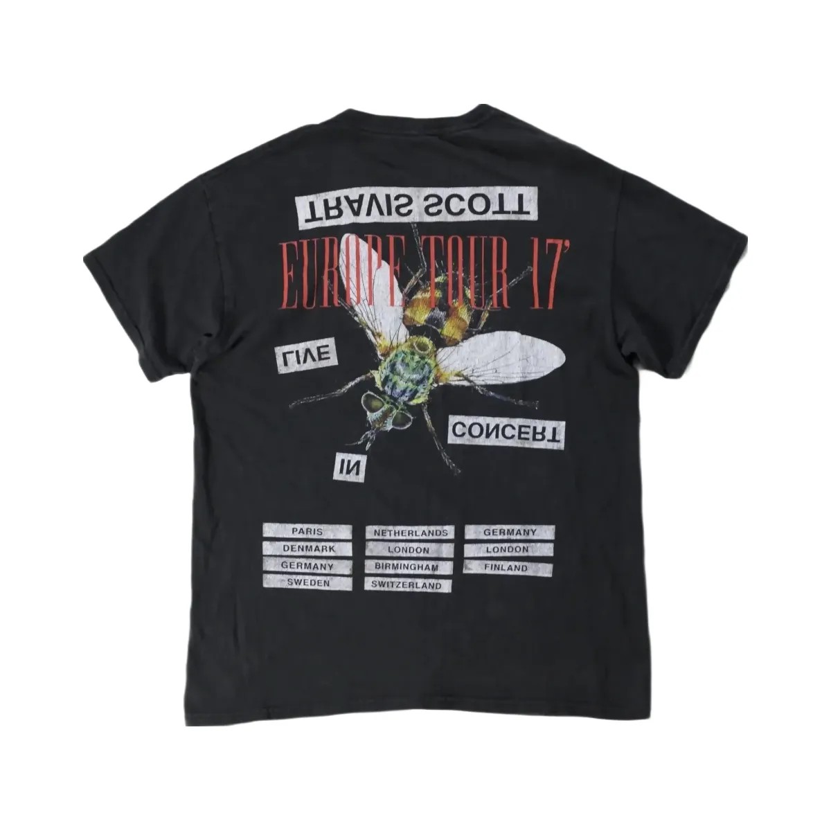 Cactus Jack Travis Scott Europe Tour 2017 Concert T-Shirt - HypeFly India View 1
