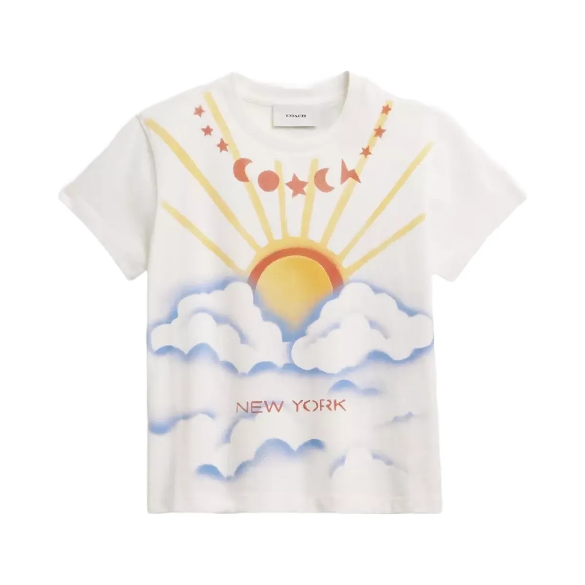 Coach Airbrush 90's Fit T-Shirt In Organic Cotton in Yellow - HypeFly India View 1