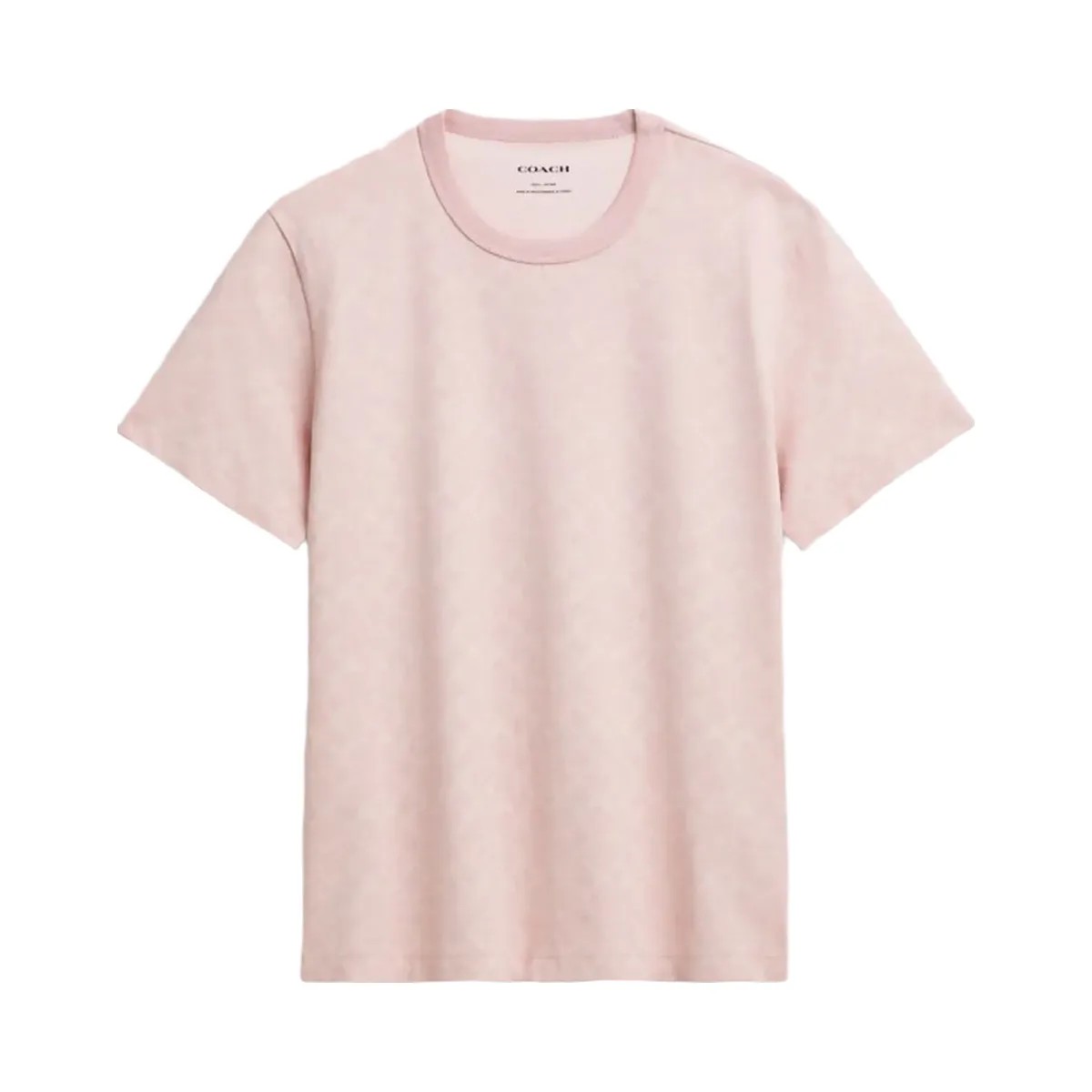 Coach All Over Signature T Shirt In Organic Cotton Pink Multi - HypeFly India View 1