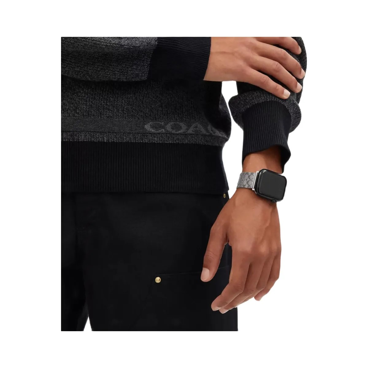 Coach Apple Watch® Strap, 42 Mm And 44 Mm in Stainless Steel - HypeFly India View 4