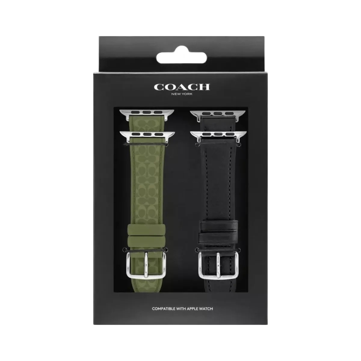 Coach Apple Watch® Strap Gift Set, 42 Mm, 44 Mm, 45 Mm And 46 Mm in Green Black - HypeFly India View 1