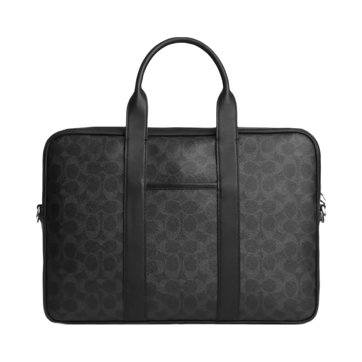 Coach Austin Brief In Signature Canvas in Silver Black Signature - HypeFly India View 3