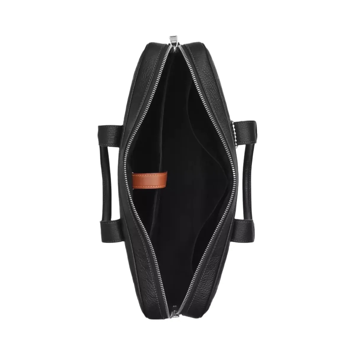 Coach Austin Brief In Signature Leather in Silver Black - HypeFly India View 3