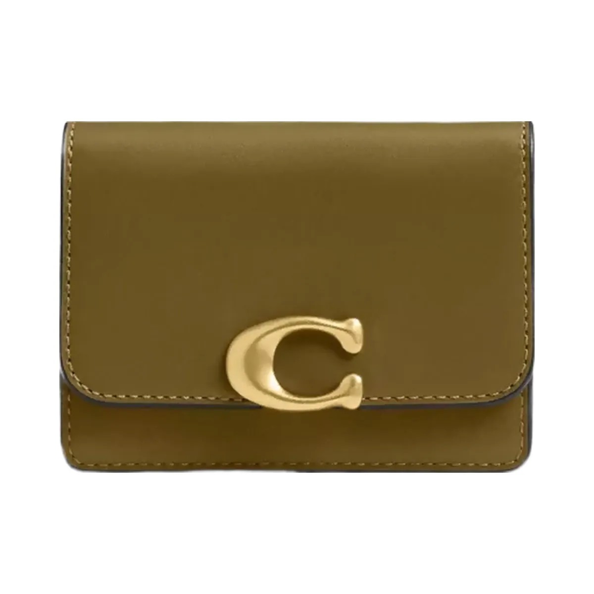 Coach Bandit Card Case in Brass Muted Olive - HypeFly India View 1