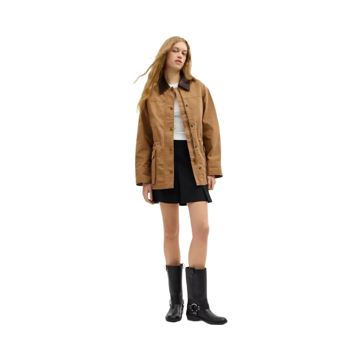 Coach Barn Jacket In Organic Cotton in Khaki - HypeFly India View 3