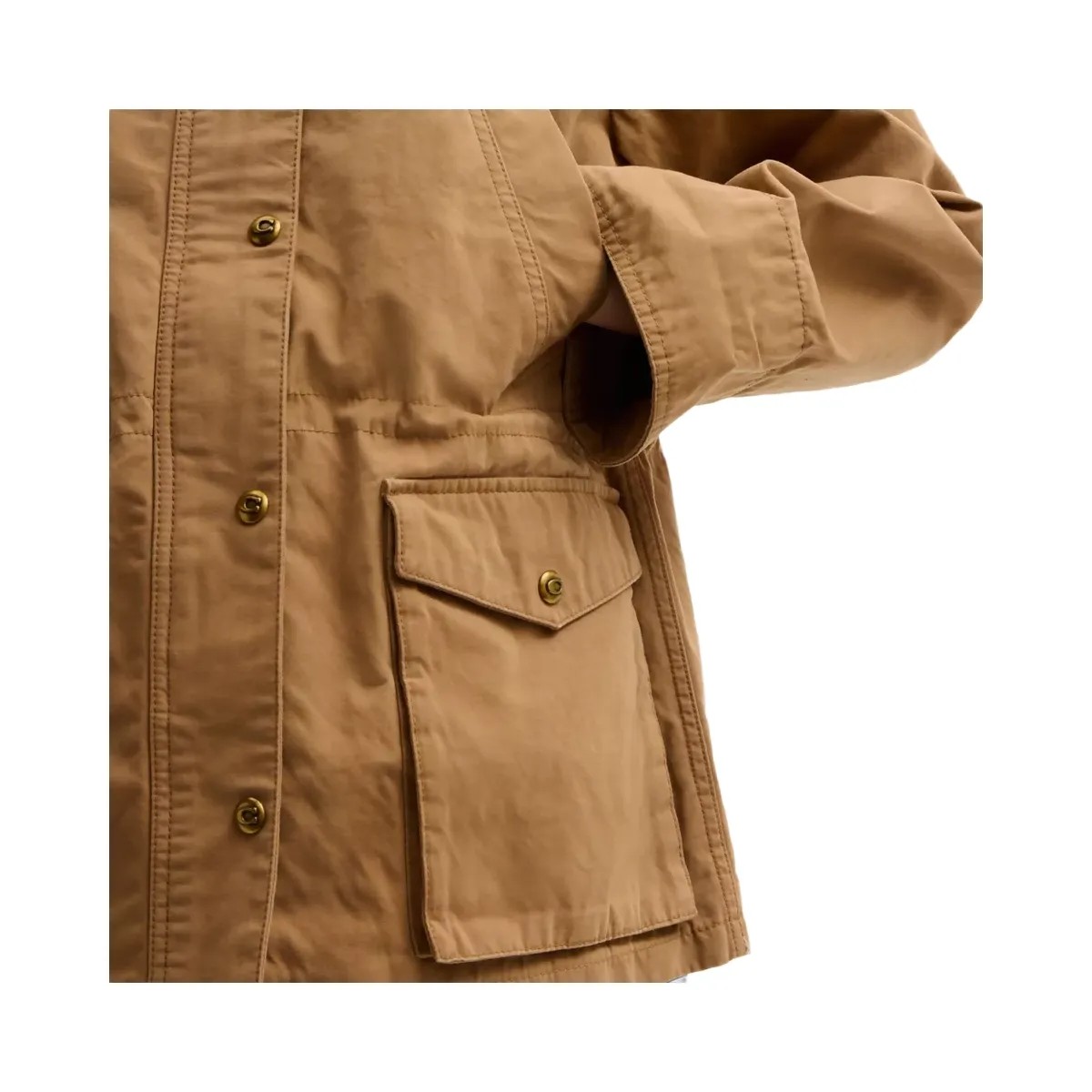 Coach Barn Jacket In Organic Cotton in Khaki - HypeFly India View 5
