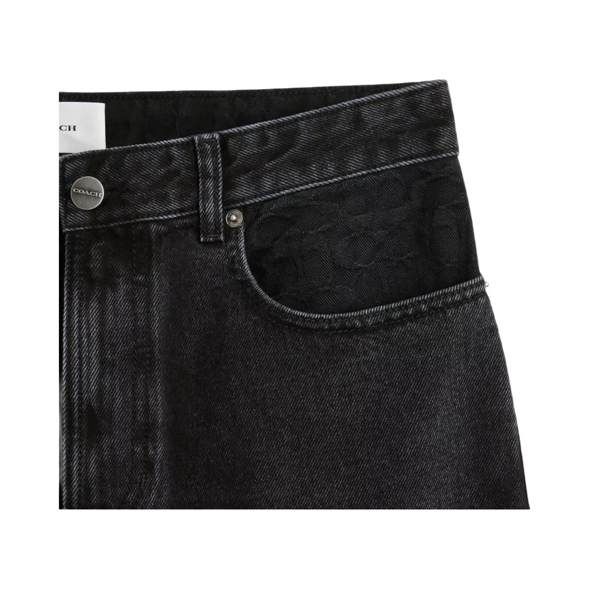 Coach Black Taper Jeans In Organic Cotton in Black - HypeFly India View 2