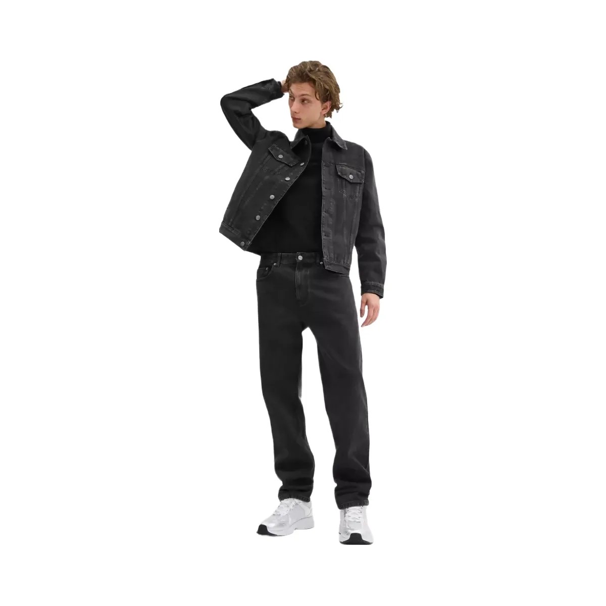 Coach Black Taper Jeans In Organic Cotton in Black - HypeFly India View 3