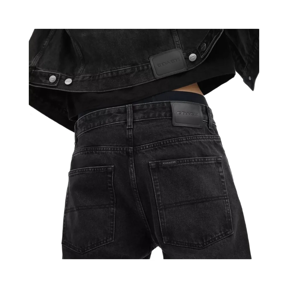 Coach Black Taper Jeans In Organic Cotton in Black - HypeFly India View 5