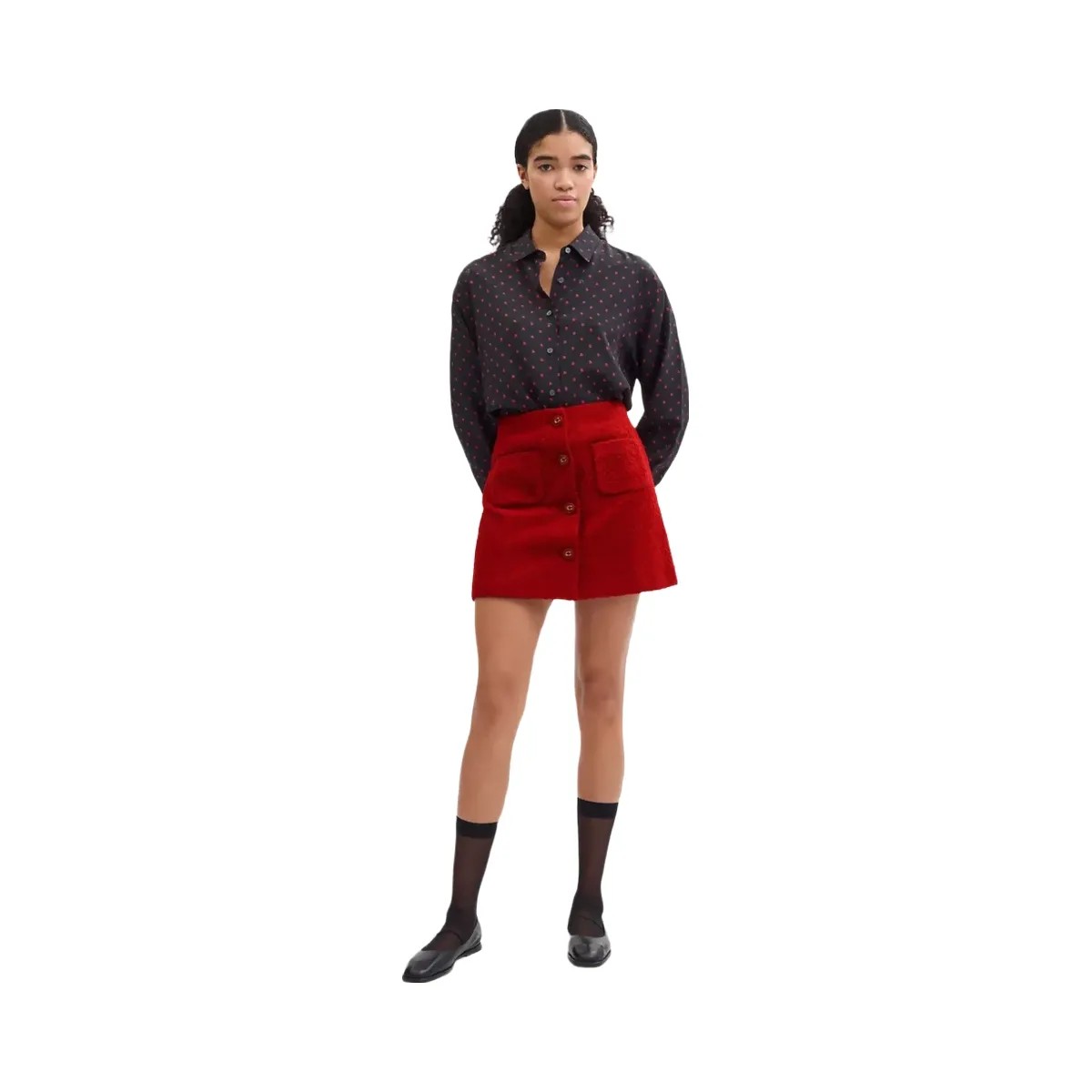 Coach Boucle Skirt in Red - HypeFly India View 2