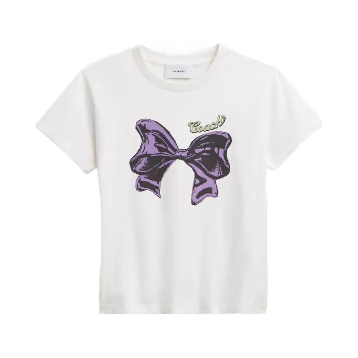 Coach Bow T-Shirt In Organic Cotton in Vintage Ivory - HypeFly India View 1