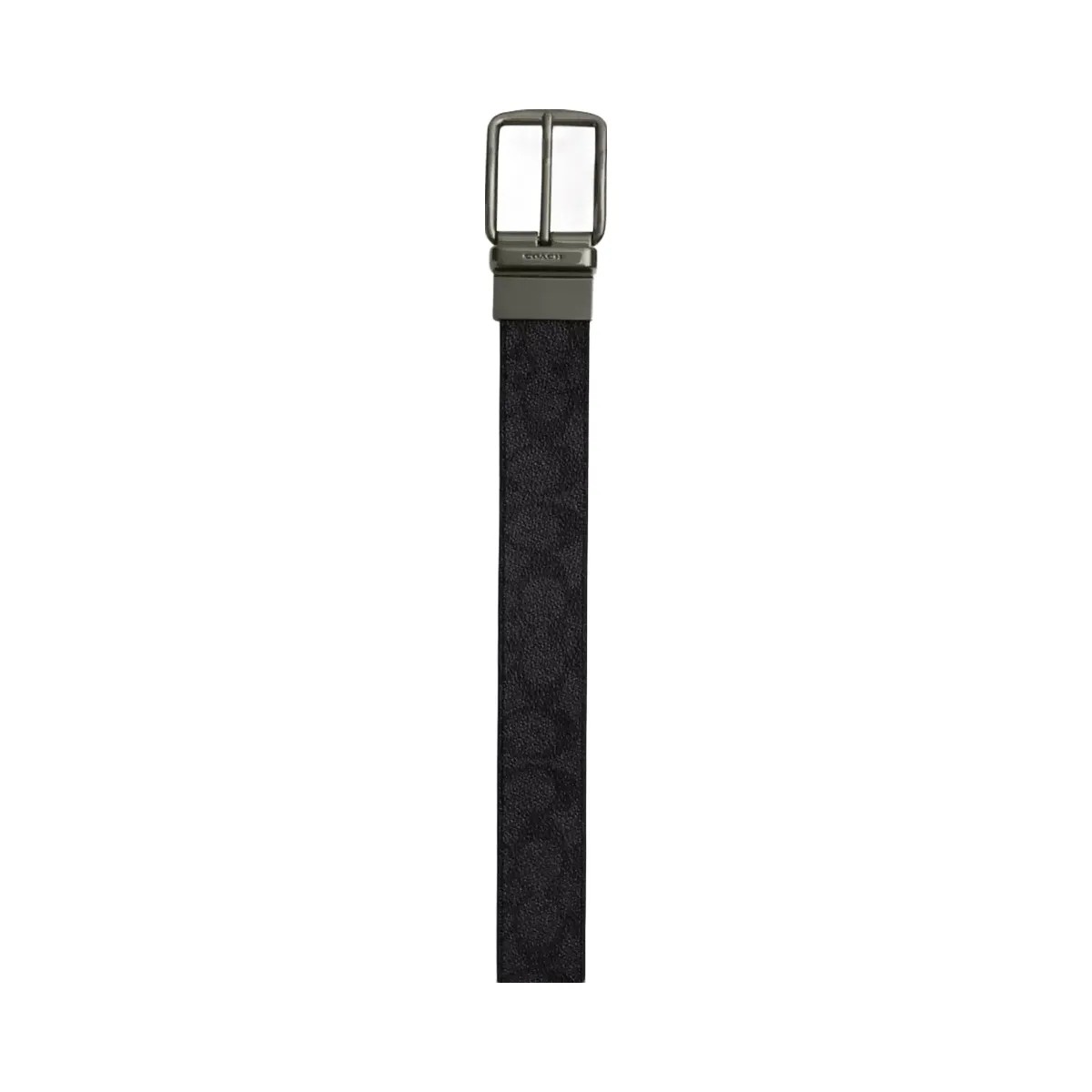 Coach Boxed Plaque And Harness Buckle Cut-To-Size Reversible Belt, 38 Mm in Gunmetal Charcoal Black - HypeFly India View 2