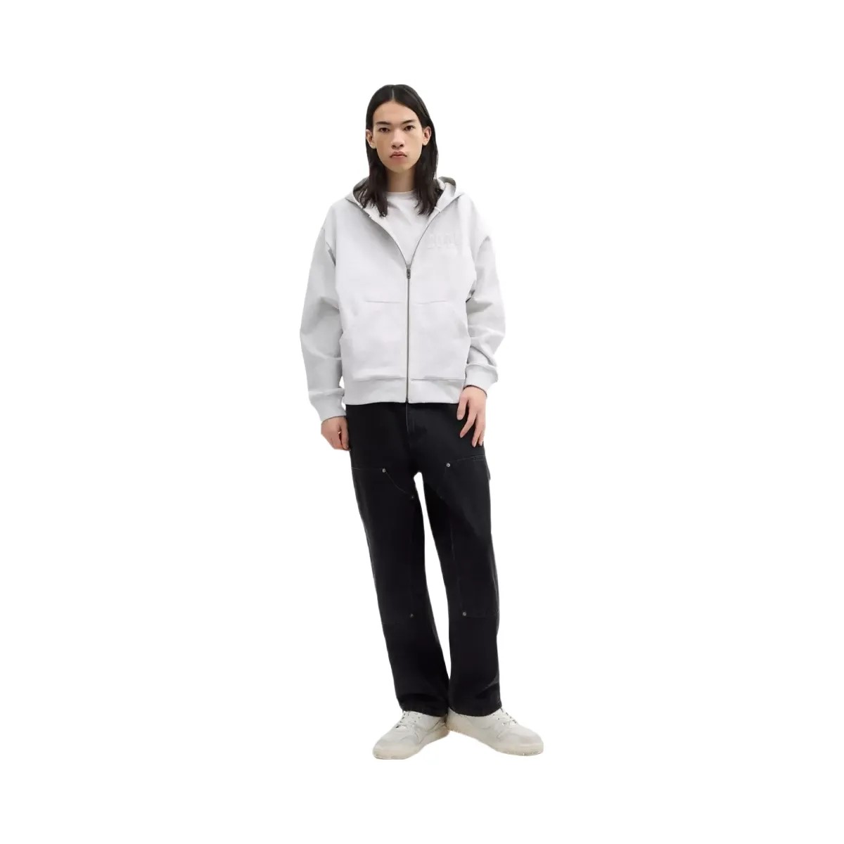 Coach Boxy Full Zip Hoodie in Heather Grey - HypeFly India View 2
