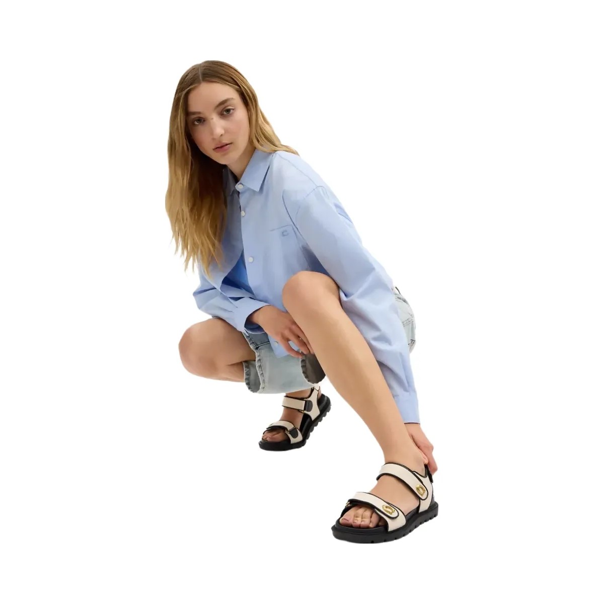 Coach Brynn Sandal in Chalk & Black - HypeFly India View 6