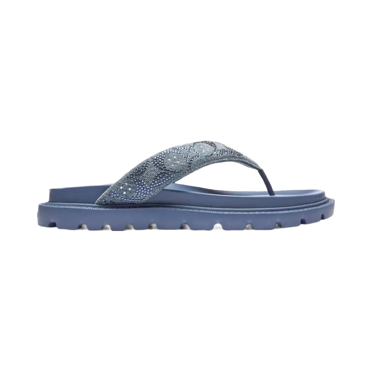 Coach Brynn Thong Sandal In Crystal Signature Denim in Denim - HypeFly India View 2