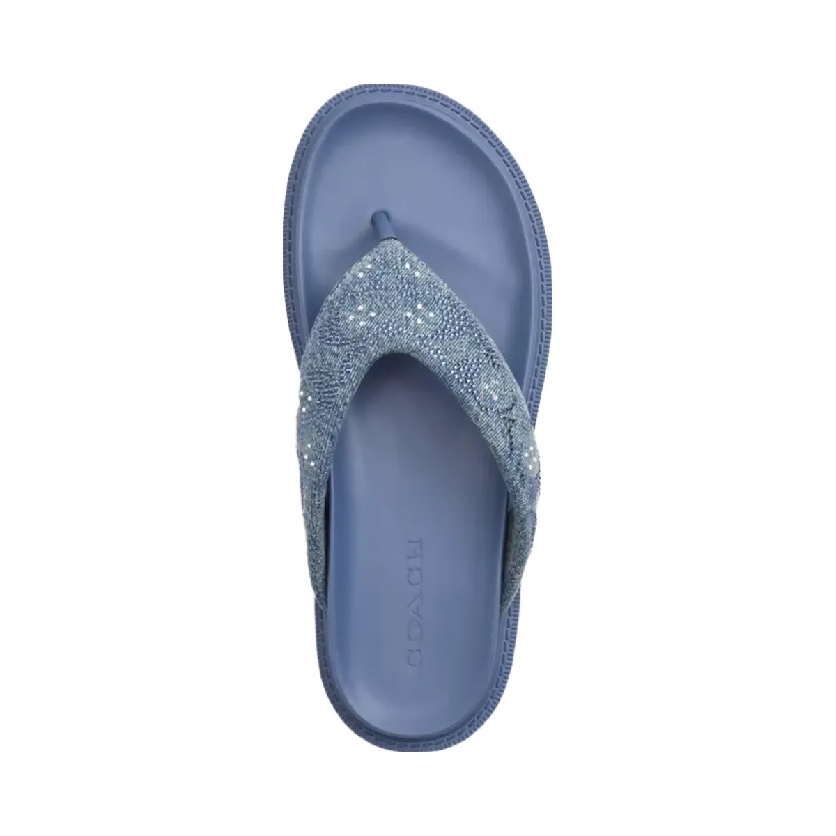 Coach Brynn Thong Sandal In Crystal Signature Denim in Denim - HypeFly India View 3