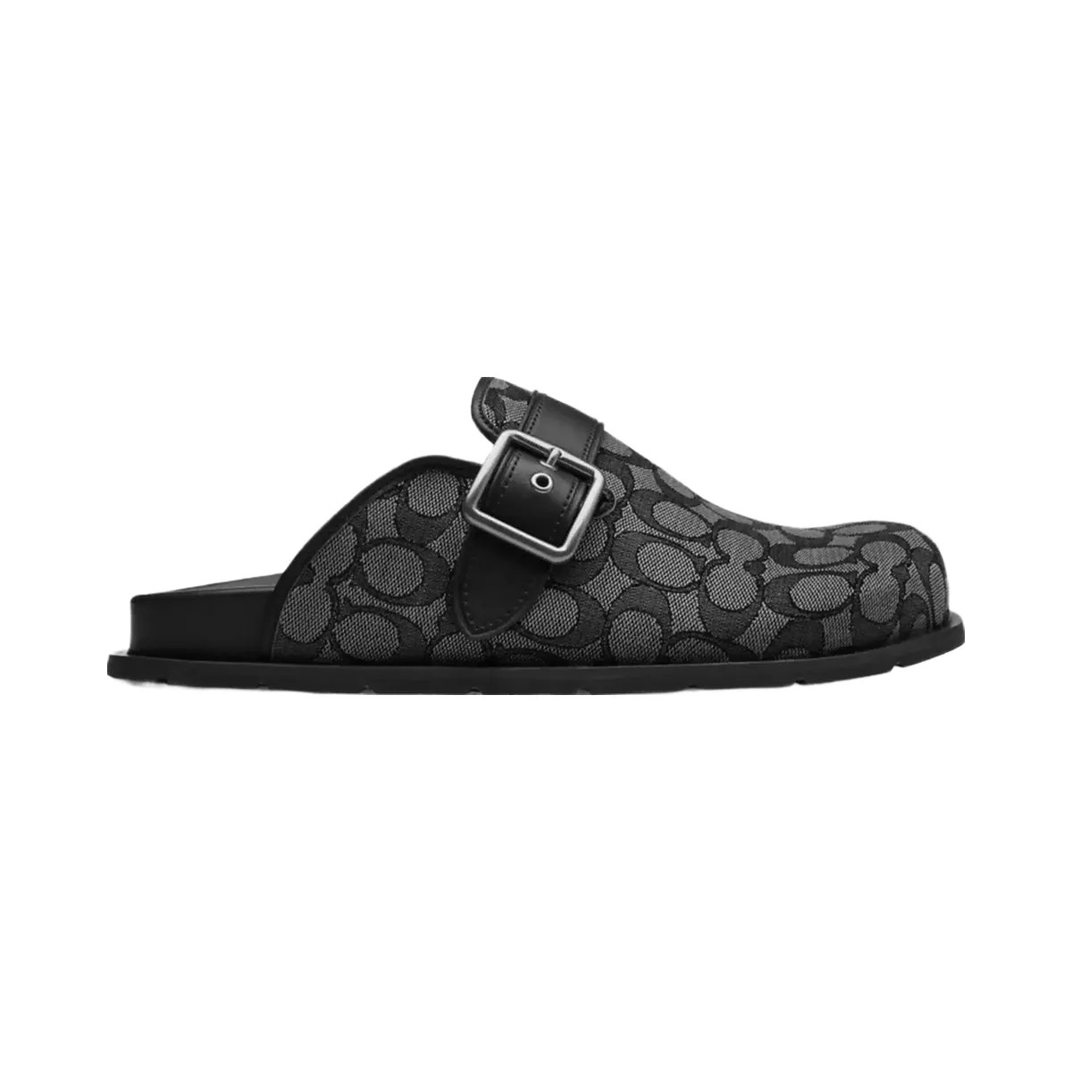 Coach Buckle Clog In Signature Jacquard in Graphite Black - HypeFly India View 2