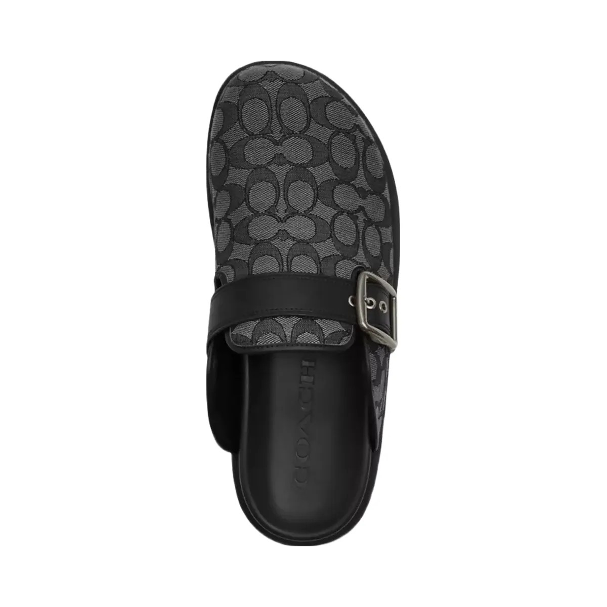 Coach Buckle Clog In Signature Jacquard in Graphite Black - HypeFly India View 3
