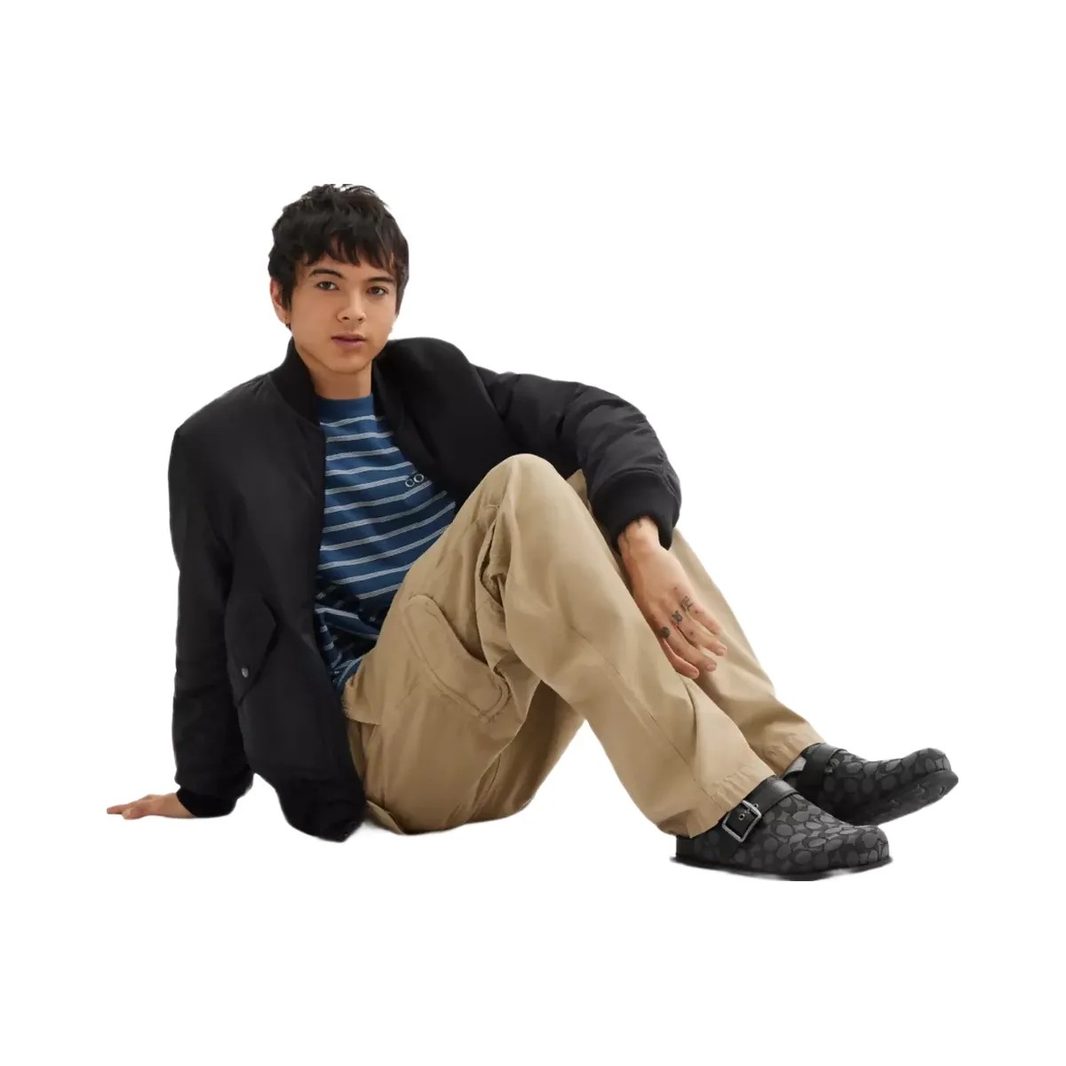 Coach Buckle Clog In Signature Jacquard in Graphite Black - HypeFly India View 6