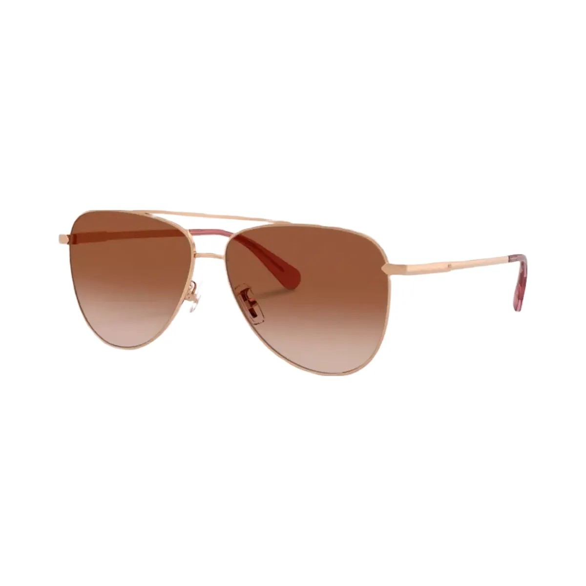 Coach C Hardware Metal Pilot Sunglasses in Rose Gold Brown Rose Grad - HypeFly India View 1