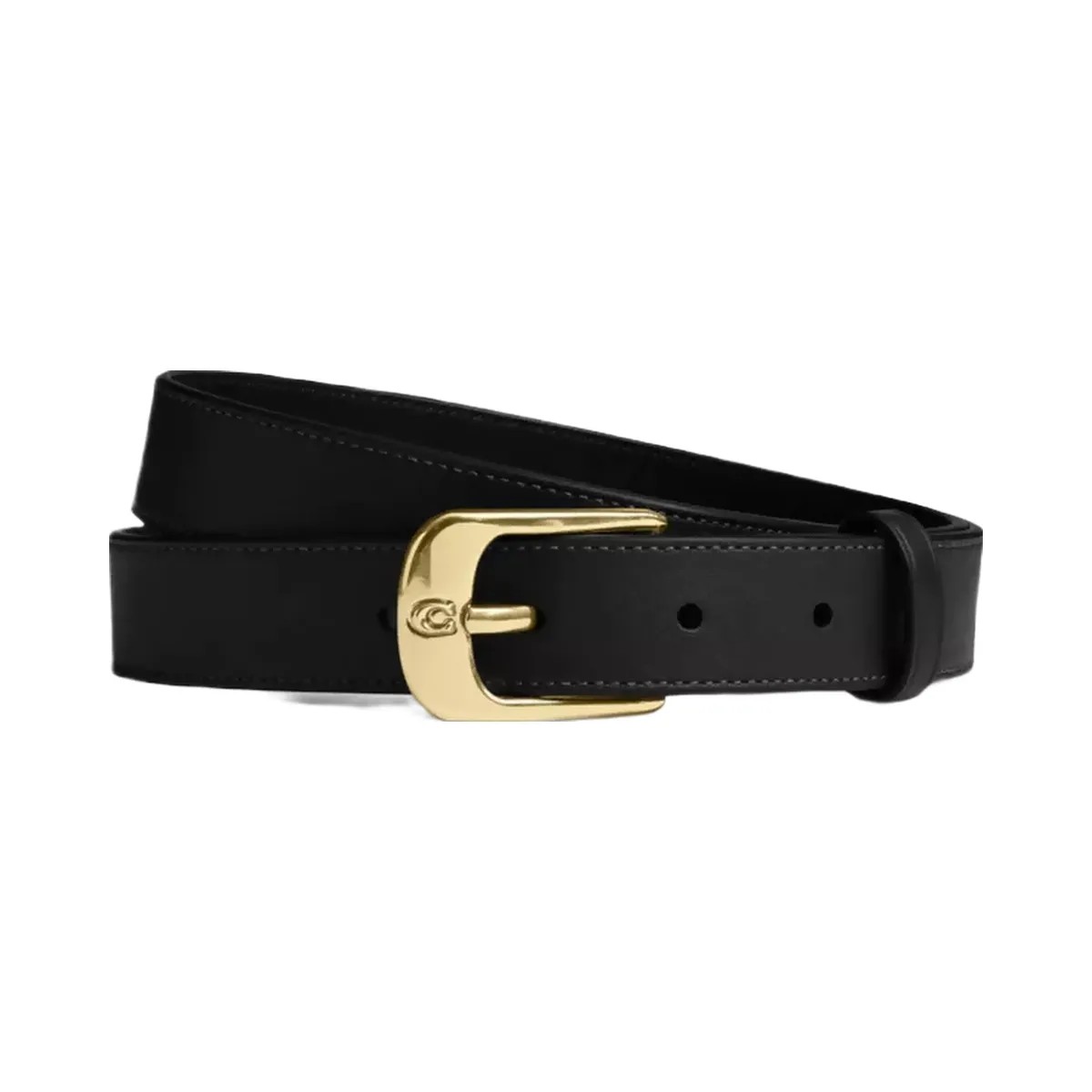 Coach C Harness Buckle Belt, 25 Mm in Gold Black - HypeFly India View 1