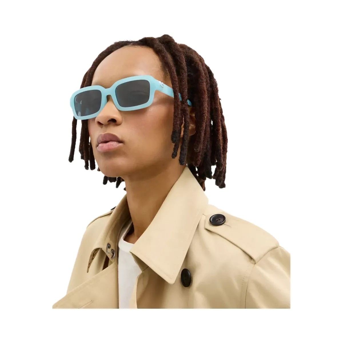 Coach C Heart Narrow Square Sunglasses in Blue - HypeFly India View 4