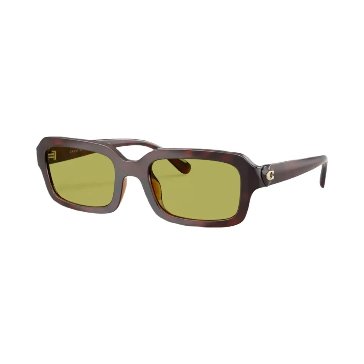 Coach C Heart Narrow Square Sunglasses in Dark Tortoise - HypeFly India View 1