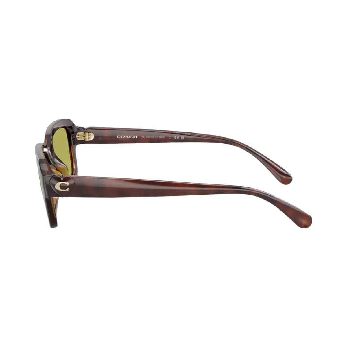 Coach C Heart Narrow Square Sunglasses in Dark Tortoise - HypeFly India View 3