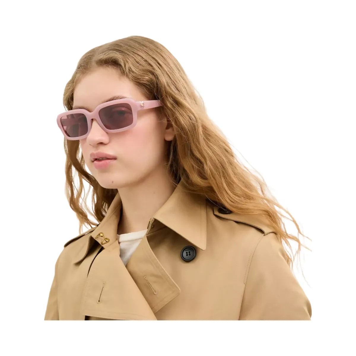 Coach C Heart Narrow Square Sunglasses in Pink - HypeFly India View 4