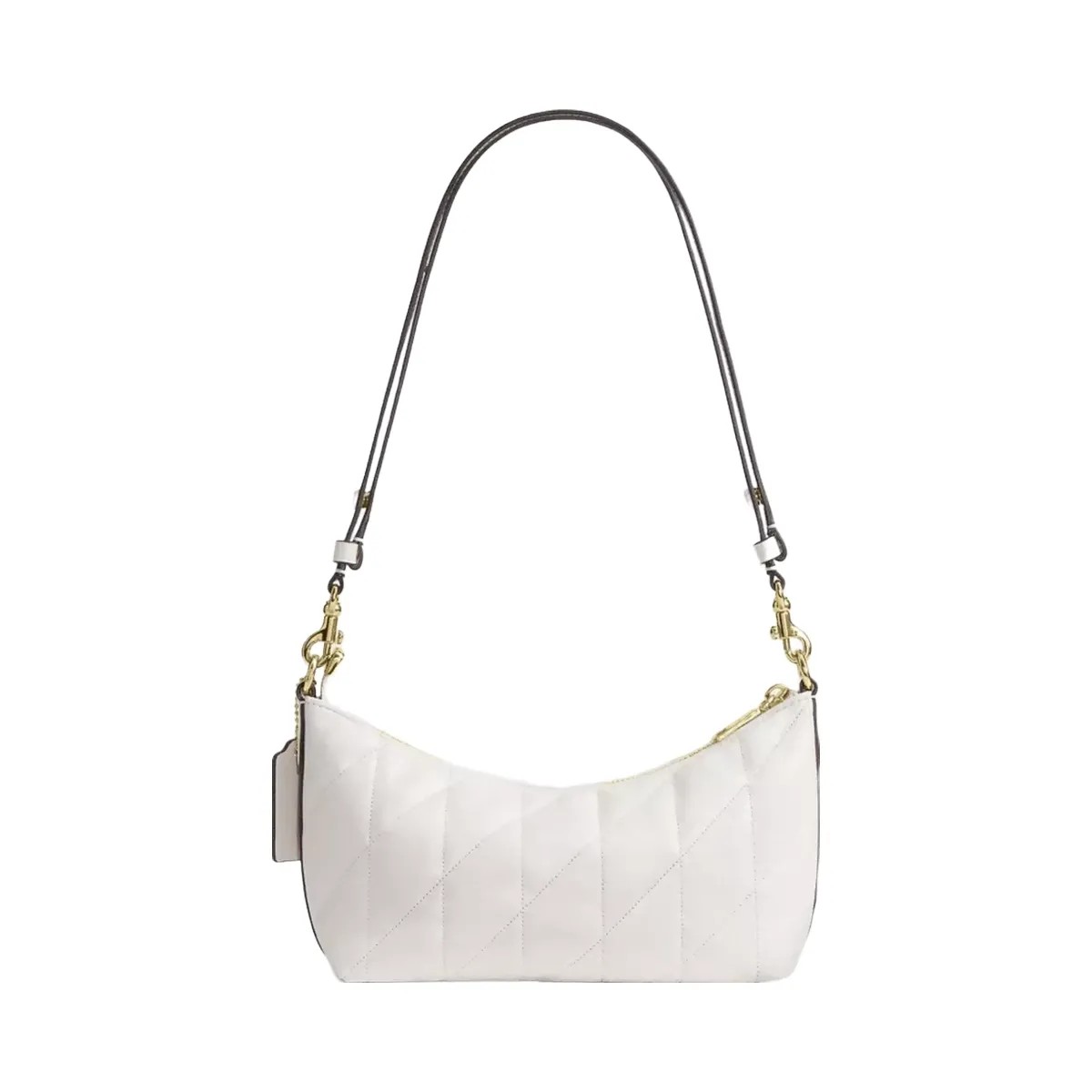 Coach Caitlin Shoulder Bag With Quilting And Charm in Gold Chalk - HypeFly India View 3