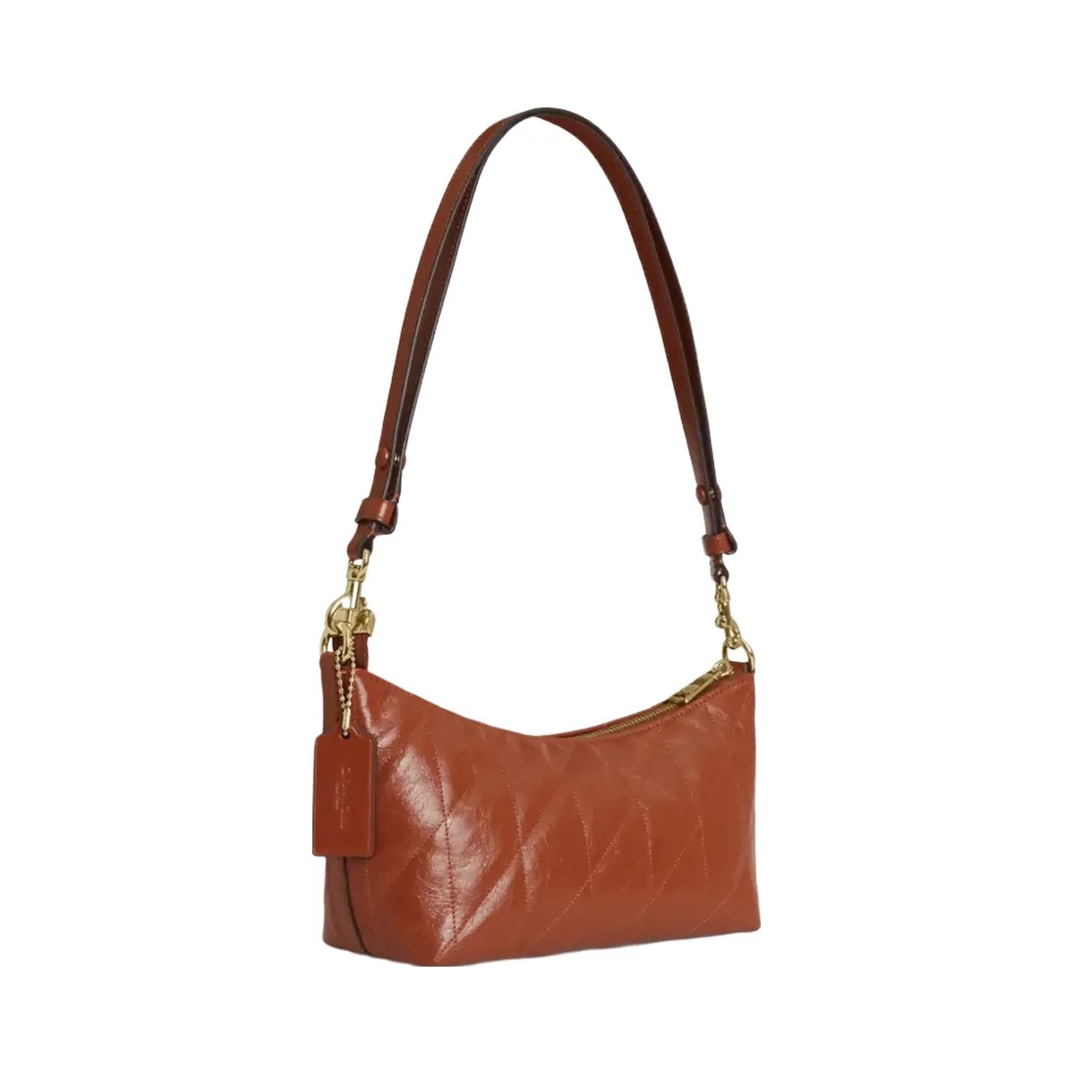 Coach Caitlin Shoulder Bag With Quilting And Charm in Gold Cinnamon - HypeFly India View 2